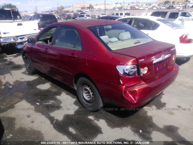 JTDBR32E650057318 - 2005 TOYOTA COROLLA CE/LE RED photo 3