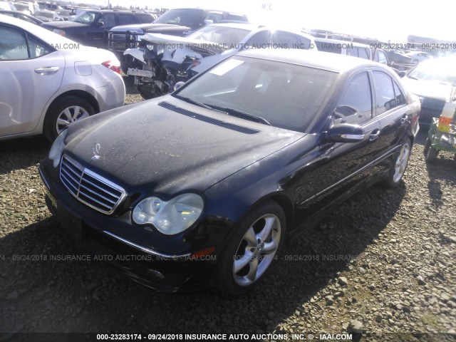 WDBRF40J75F647679 - 2005 MERCEDES-BENZ C 230K SPORT SEDAN BLACK photo 2