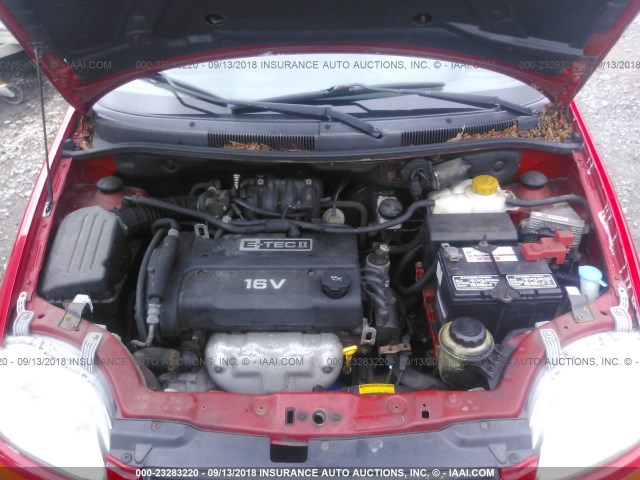 KL1TD66616B523273 - 2006 CHEVROLET AVEO LS RED photo 10