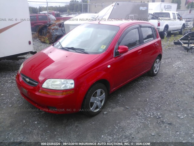 KL1TD66616B523273 - 2006 CHEVROLET AVEO LS RED photo 2