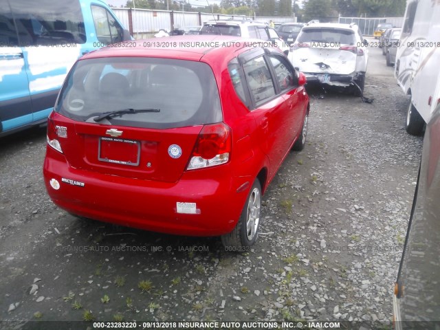 KL1TD66616B523273 - 2006 CHEVROLET AVEO LS RED photo 4