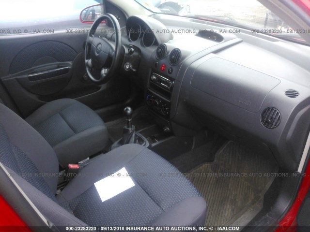 KL1TD66616B523273 - 2006 CHEVROLET AVEO LS RED photo 5