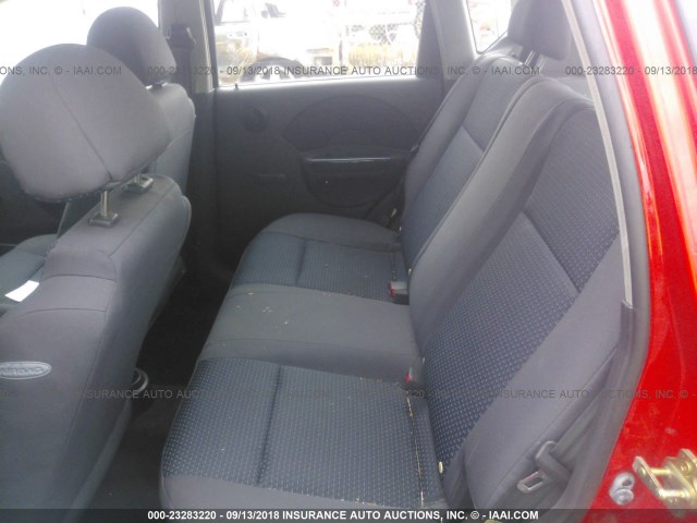 KL1TD66616B523273 - 2006 CHEVROLET AVEO LS RED photo 8