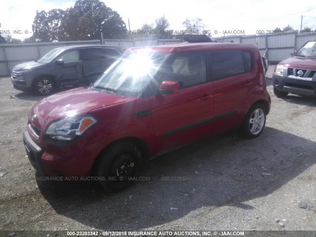 KNDJT2A26B7237478 - 2011 KIA SOUL +/!/SPORT RED photo 2