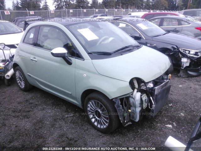 3C3CFFCR4DT629315 - 2013 FIAT 500 LOUNGE GREEN photo 1