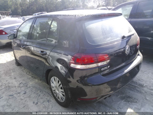 WVWDA7AJ4BW208641 - 2011 VOLKSWAGEN GOLF BLACK photo 3