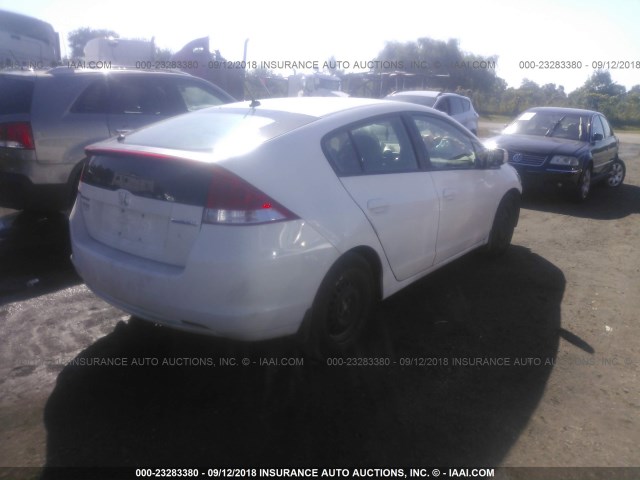 JHMZE2H30BS007457 - 2011 HONDA INSIGHT WHITE photo 4