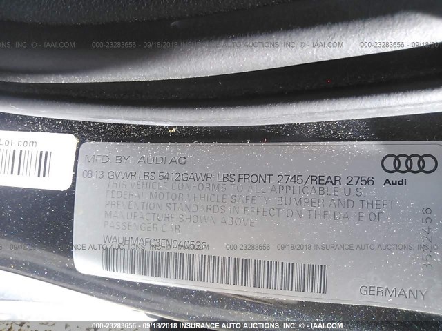 WAUHMAFC3EN040532 - 2014 AUDI A6 PRESTIGE Gümüş foto 9