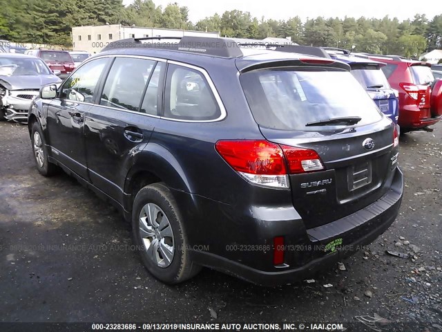 4S4BRBAC7B3312249 - 2011 SUBARU OUTBACK 2.5I BLACK photo 3