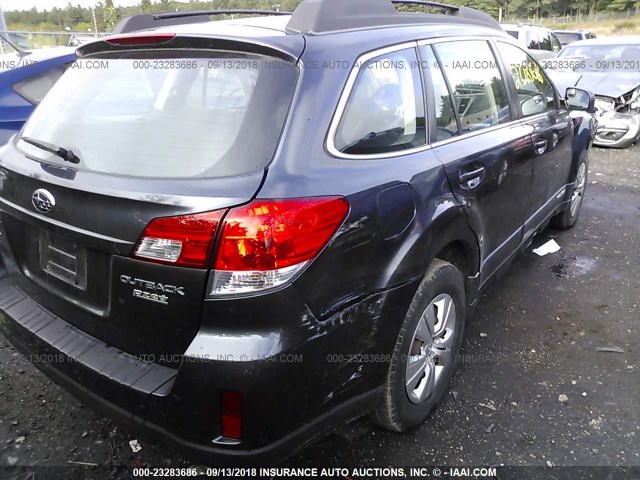 4S4BRBAC7B3312249 - 2011 SUBARU OUTBACK 2.5I BLACK photo 4