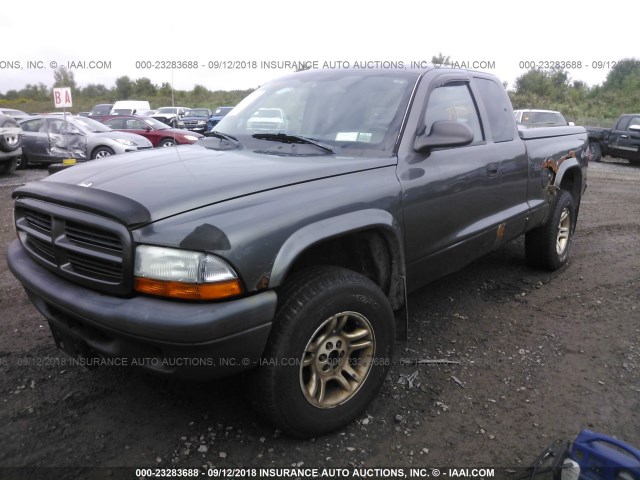 1D7HG12X23S248067 - 2003 DODGE DAKOTA SXT GRAY photo 2