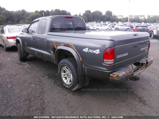 1D7HG12X23S248067 - 2003 DODGE DAKOTA SXT GRAY photo 3