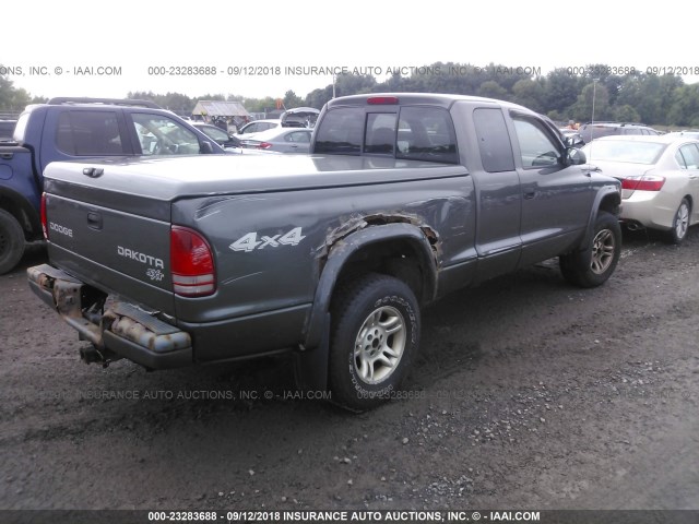 1D7HG12X23S248067 - 2003 DODGE DAKOTA SXT GRAY photo 4