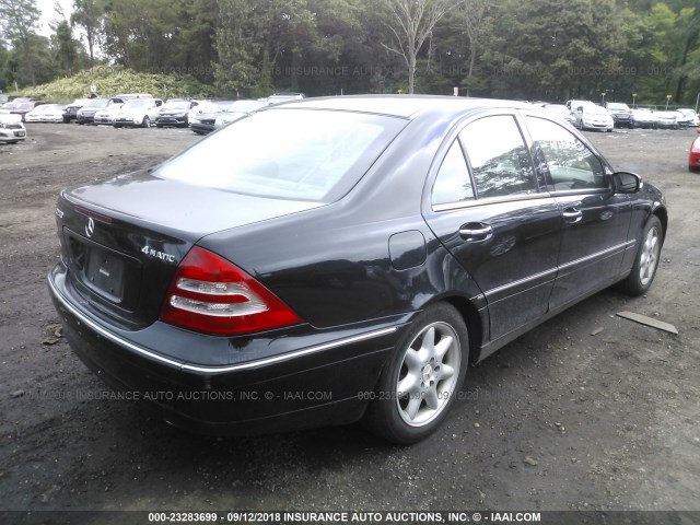 WDBRF81J34F522599 - 2004 MERCEDES-BENZ C 240 4MATIC BLACK photo 4