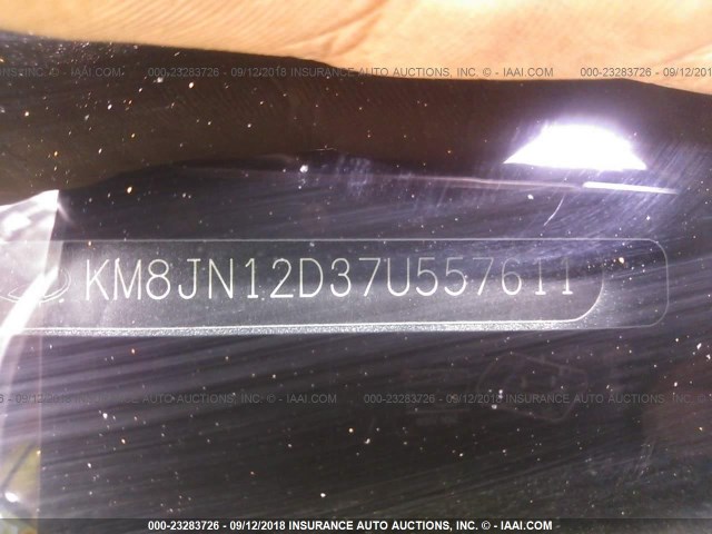 KM8JN12D37U557611 - 2007 HYUNDAI TUCSON SE/LIMITED GRAY photo 9