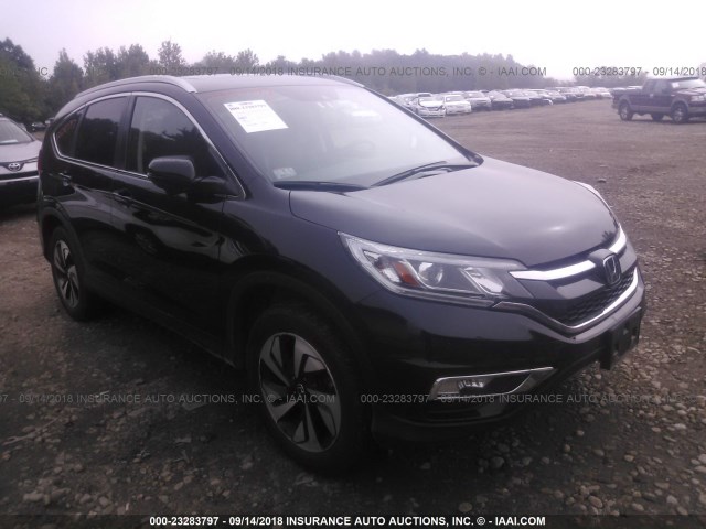 5J6RM4H96FL122742 - 2015 HONDA CR-V TOURING BLACK photo 1