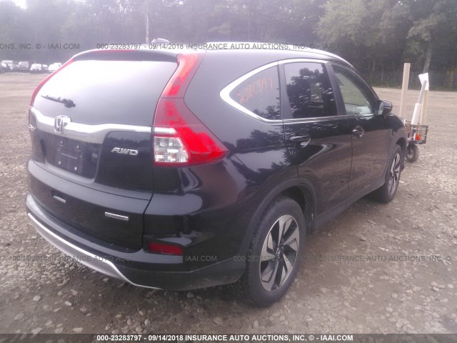 5J6RM4H96FL122742 - 2015 HONDA CR-V TOURING BLACK photo 4