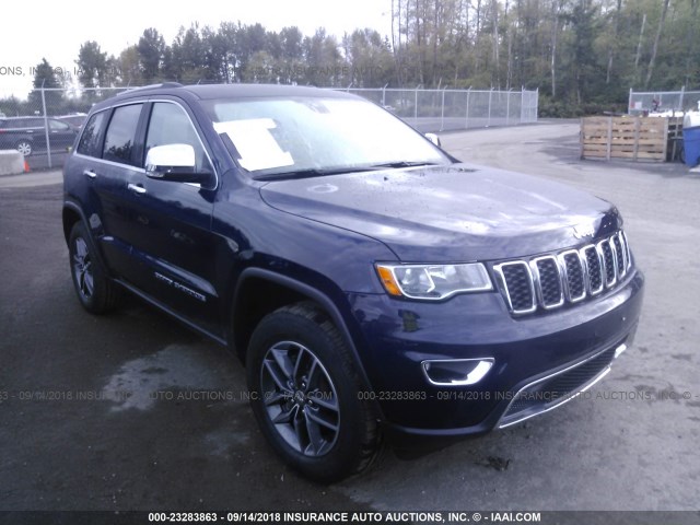 1C4RJFBG9JC178734 - 2018 JEEP GRAND CHEROKEE LIMITED Dark Blue photo 1