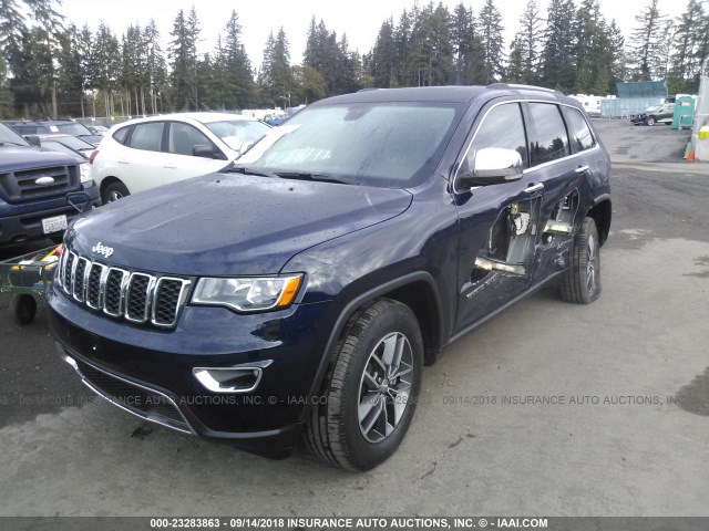 1C4RJFBG9JC178734 - 2018 JEEP GRAND CHEROKEE LIMITED Dark Blue photo 2