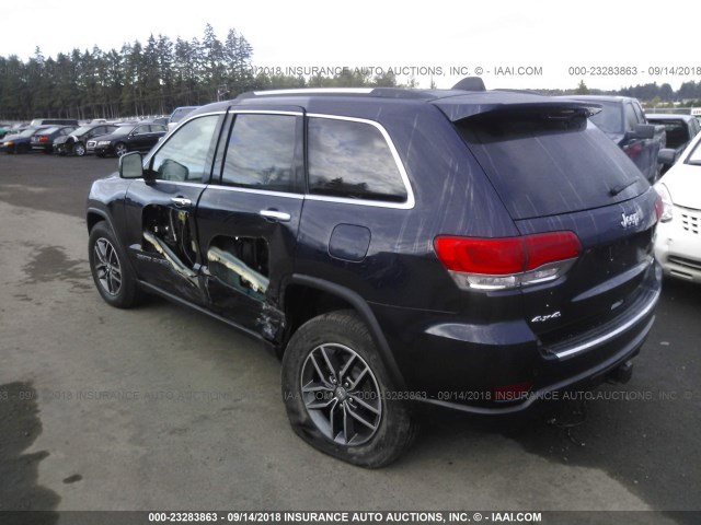 1C4RJFBG9JC178734 - 2018 JEEP GRAND CHEROKEE LIMITED Dark Blue photo 3