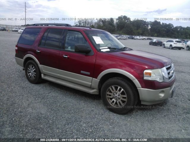 1FMFU17547LA08998 - 2007 FORD EXPEDITION EDDIE BAUER RED photo 1