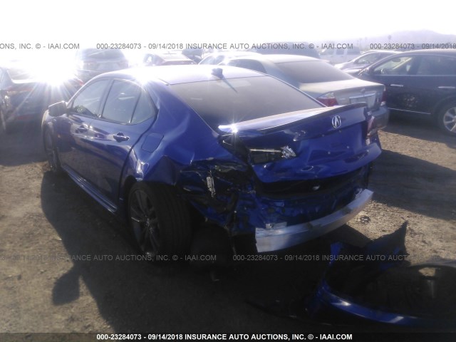 19UUB2F67JA002098 - 2018 ACURA TLX TECH+A/TCH+AR BLUE photo 3