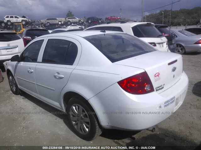 1G1AT58H397124117 - 2009 CHEVROLET COBALT LT WHITE photo 3