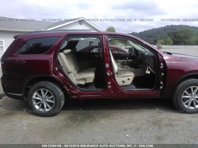 1C4RDJDG3FC133173 - 2015 DODGE DURANGO LIMITED MAROON photo 6