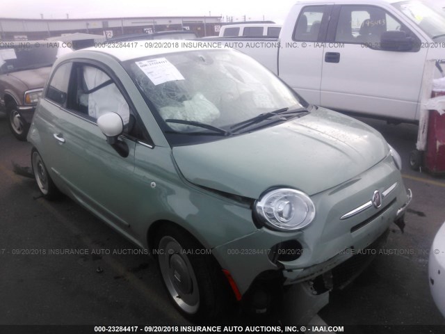 3C3CFFCR6FT537190 - 2015 FIAT 500 LOUNGE GREEN photo 1