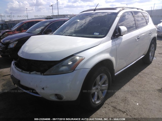 JN8AZ08T77W526601 - 2007 NISSAN MURANO SL/SE/S WHITE photo 2