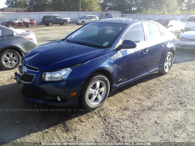 1G1PF5SC9C7133782 - 2012 CHEVROLET CRUZE LT BLUE photo 2