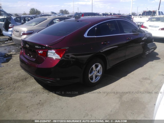 1G1ZB5ST7GF193754 - 2016 CHEVROLET MALIBU LS 栗色 照片 4