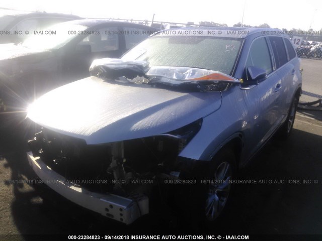 5TDKKRFH6ES030841 - 2014 TOYOTA HIGHLANDER XLE ვერცხლისფერი ფოტო 2