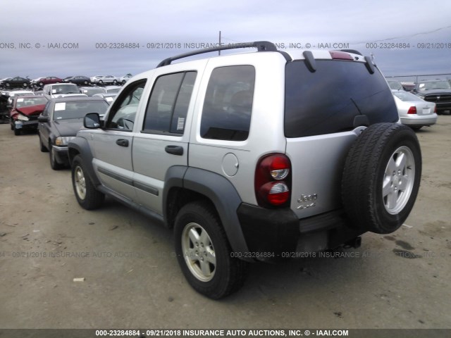 1J4GL48KX6W248095 - 2006 JEEP LIBERTY SPORT SILVER photo 3