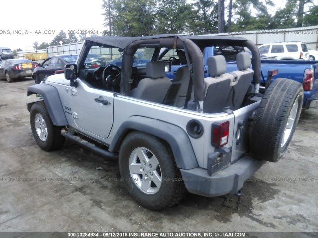 1J4AA2D10AL113179 - 2010 JEEP WRANGLER SPORT SILVER photo 3