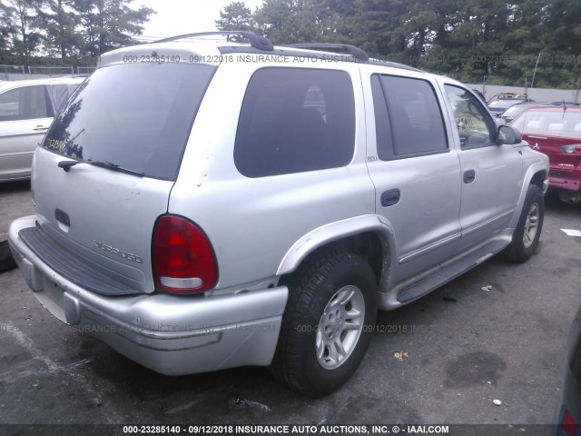 1B4HS58N82F174650 - 2002 DODGE DURANGO SLT PLUS GRAY photo 4