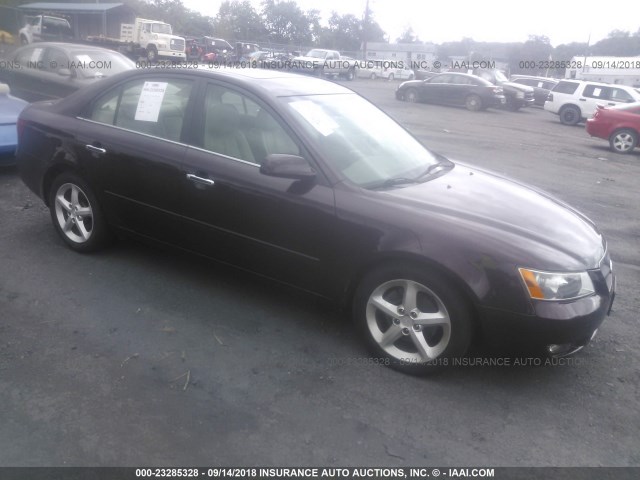 5NPEU46F46H051297 - 2006 HYUNDAI SONATA GLS/LX MAROON photo 1