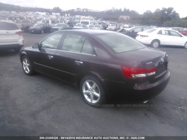 5NPEU46F46H051297 - 2006 HYUNDAI SONATA GLS/LX MAROON photo 3