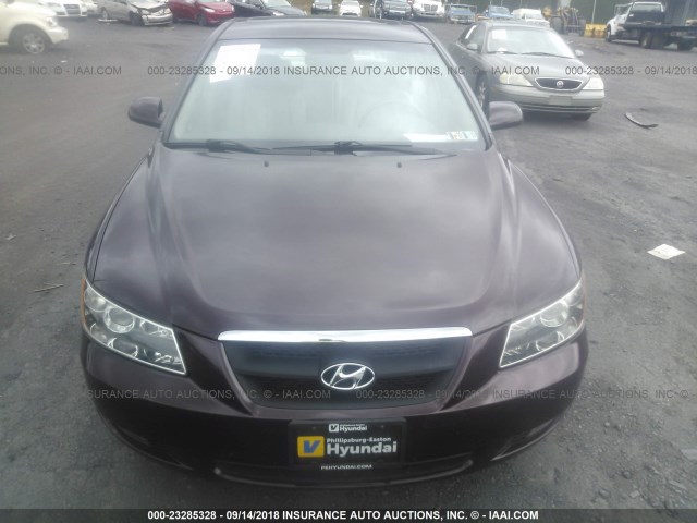 5NPEU46F46H051297 - 2006 HYUNDAI SONATA GLS/LX Tünd qırmızı foto 6