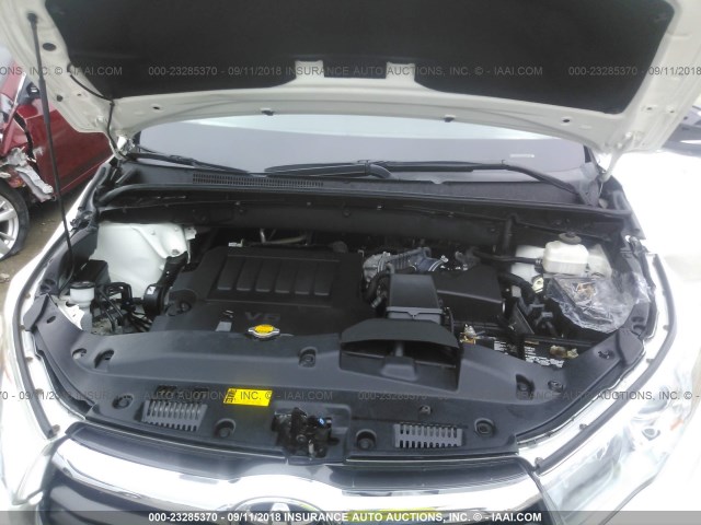 5TDBKRFH2FS195576 - 2015 TOYOTA HIGHLANDER LE/LE PLUS WHITE photo 10