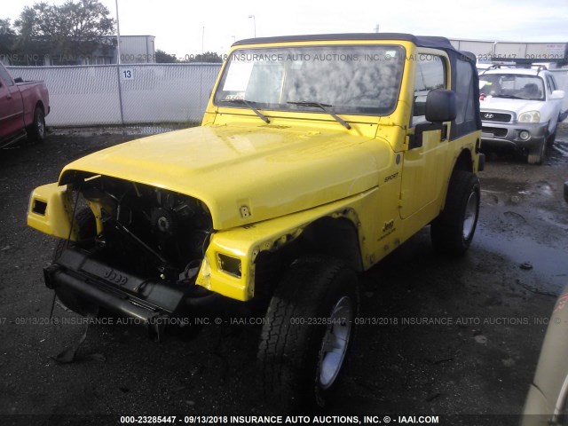 1J4FA49SX4P801707 - 2004 JEEP WRANGLER / TJ SPORT YELLOW photo 2