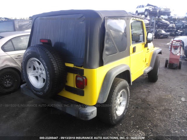 1J4FA49SX4P801707 - 2004 JEEP WRANGLER / TJ SPORT YELLOW photo 4