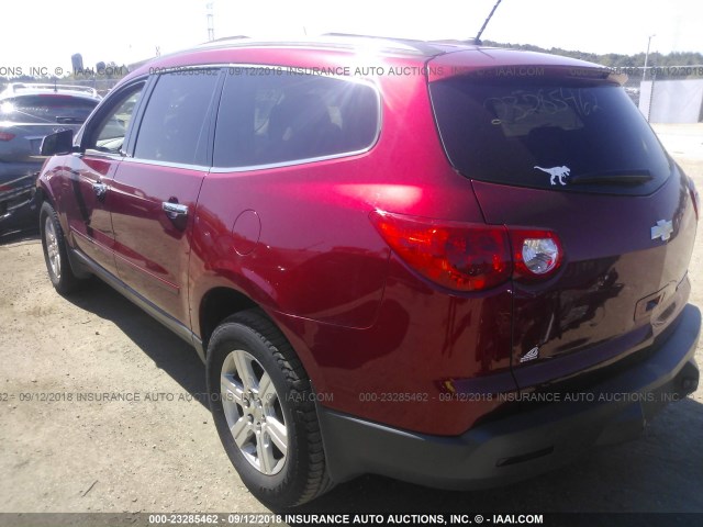 1GNKRGED0CJ237239 - 2012 CHEVROLET TRAVERSE LT RED photo 3