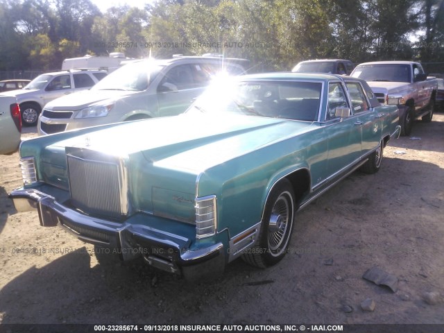 9Y82S712244 - 1979 LINCOLN CONTINENTAL  GREEN photo 2