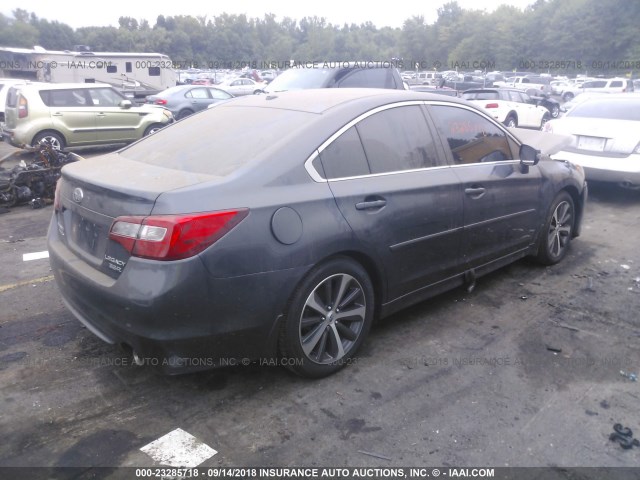 4S3BNEL64F3021352 - 2015 SUBARU LEGACY 3.6R LIMITED GRAY photo 4