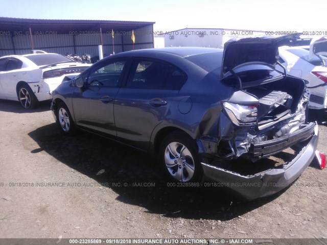 19XFB2F51DE272671 - 2013 HONDA CIVIC LX SILVER photo 3