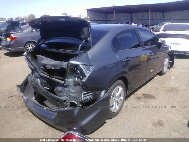 19XFB2F51DE272671 - 2013 HONDA CIVIC LX SILVER photo 4