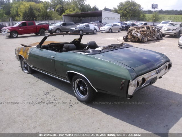 1D67H2R582715 - 1972 CHEVROLET CHEVELLE 绿色 照片 3