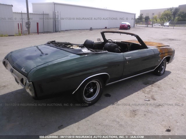 1D67H2R582715 - 1972 CHEVROLET CHEVELLE 绿色 照片 4