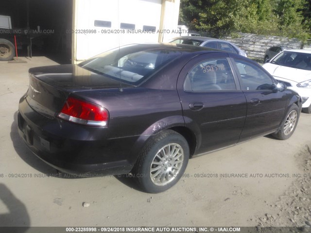 1C3EL46X94N259544 - 2004 CHRYSLER SEBRING LX PURPLE photo 4